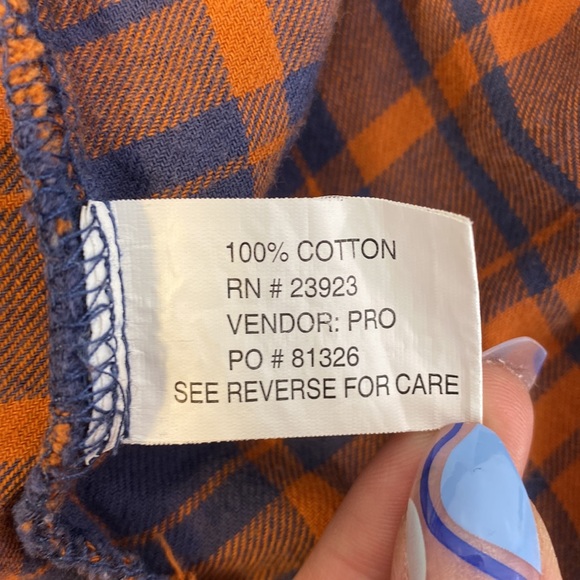 Canyon Guide Outfitters, Orange & Navy Blue Long Sleeve Flannel, Women's XXL - Picture 9 of 9